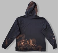 Image 2 of “MEDUSA” CUSTOM BLEACH PAINTED PULLOVER HOODIE SIZE XL