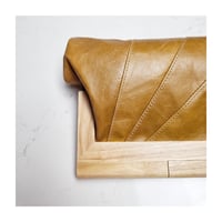 Image 3 of Butterscotch Leather & Timber Clutch