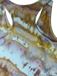 Image 9 of L Ladies Racerback Tank in Earthy Gold Ice Dye