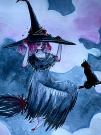 Image 3 of The Witch And Her Black Cat - Inktober Day 23