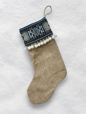 Image of CHRISTMAS STOCKING - TAN/BLACK