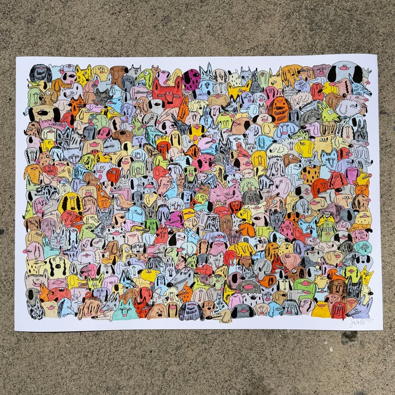 4/23 RESTOCK! Here's Some Dogs Print by Jay Howell