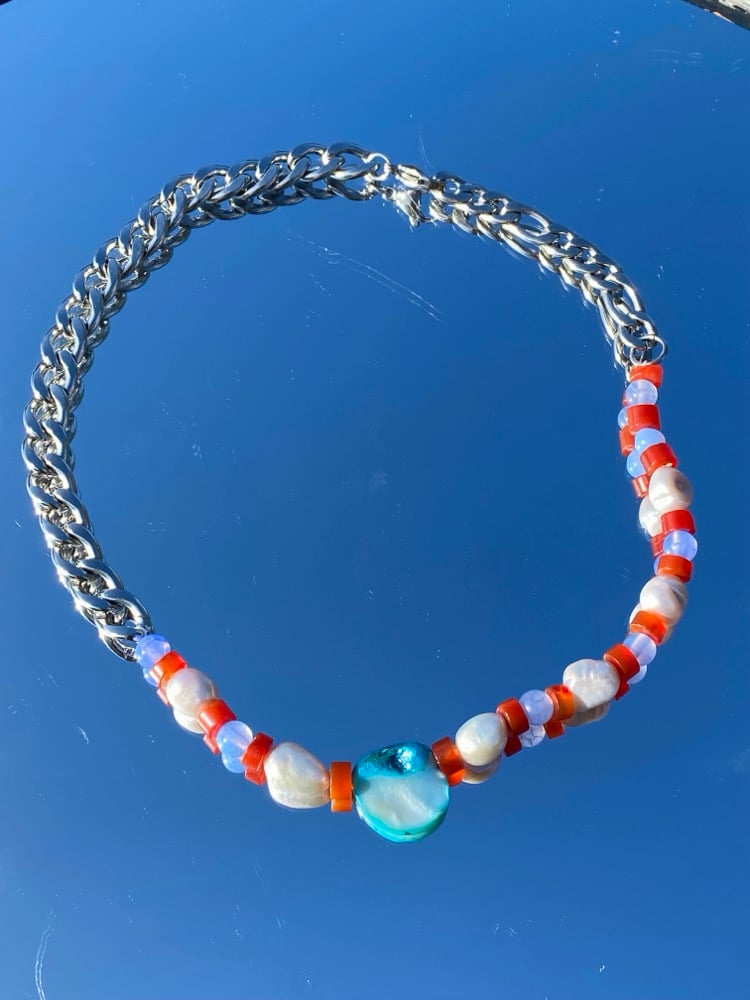 Image of Metal Waters in Silver Necklace (One of a Kind) 