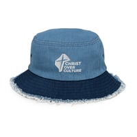 Image 4 of CHRIST over Culture Distressed denim bucket hat