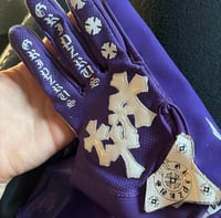 Image 3 of PURPLE CHROME HEART GLOVES
