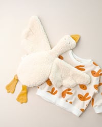 Image 1 of Doudou oie · Teddy écru · Fait main