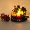 Iridescent Orange Pumpkin Patch Candle Holder