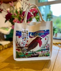 Image 1 of Christmas Robin Tote bag