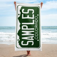 Image 1 of License Plate Logo Beach Towel