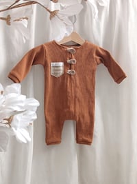 Image 1 of Baby photo session onesie | Conrad | 0-3 months |cinnamon brown