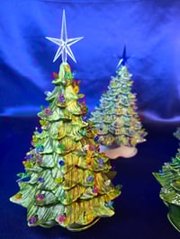 Image 11 of  Handmade and Handpainted Casted Vintage with Modern twist Ceramic Christmas Trees 