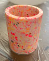 Jesmonite terrazzo: match strike pot and two tea light holder workshops. Trial 