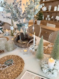 Image 2 of SALE! Frosted Hydrangea Candle Holders ( 2 sizes )