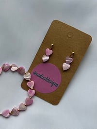 Image 1 of Pink Mother of Pearl Studs Gold