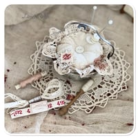 Image 10 of Handmade pin cushion sugar bowl and sewing notions