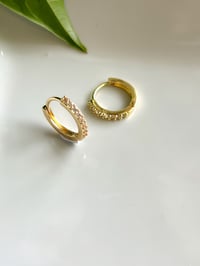 Image 1 of Medium Gold Plated Hoops 