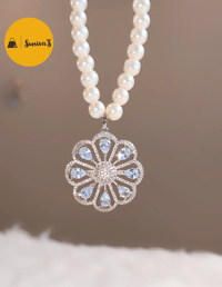 Image 1 of Simi_American Diamond Pearl Set with Adjustable Ring