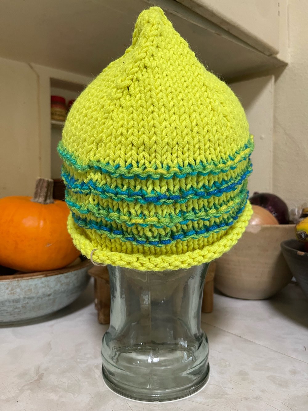 Fun Hand Knit Elfish Hat