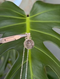 Image 2 of Silver Black Rutile Sphere Crystal Necklace