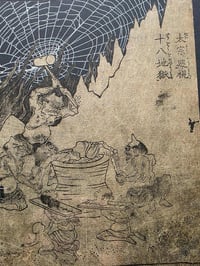 Image 7 of 1800s - Japanese collection  “HELL SCAPE“ with preserved webs. 1