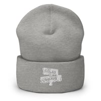 Image 1 of White Paisley Logo Beanie 2