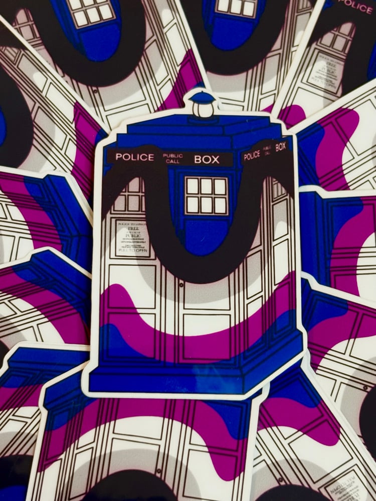 Image of Asexual Pride Tardis Sticker
