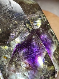 Image 10 of Smoky Amethyst Point With Siver & Red Rutile Inclusions #1972