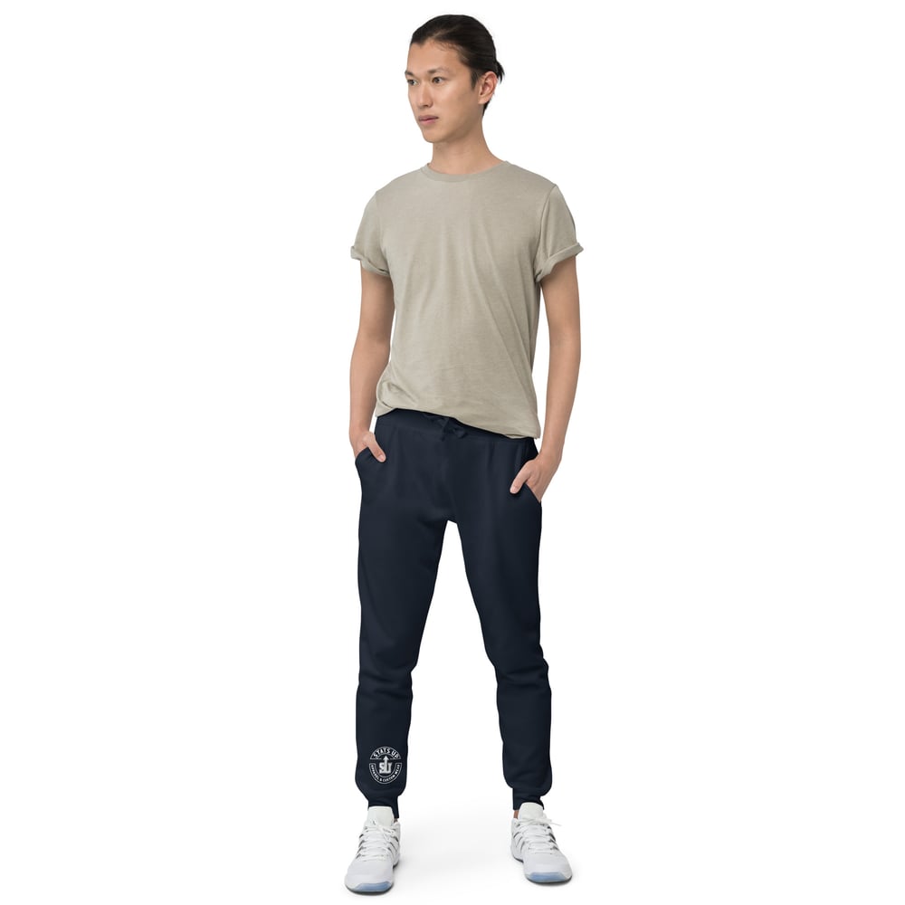 Image of Stats Up_White Logo: Unisex fleece sweatpants