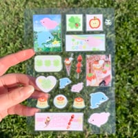 Image 1 of heisei retro puffy sticker sheet