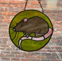 Image 4 of Stained glass little rat suncatcher