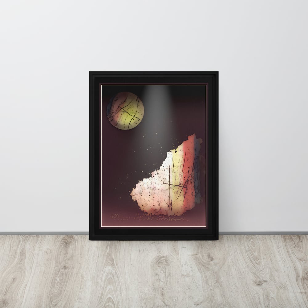 Chair & Planet - Framed Canvas