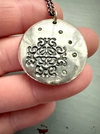 Image 9 of green sapphire pendant with handwritten quote