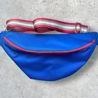 Image 1 of Large royal blue and red bumbag