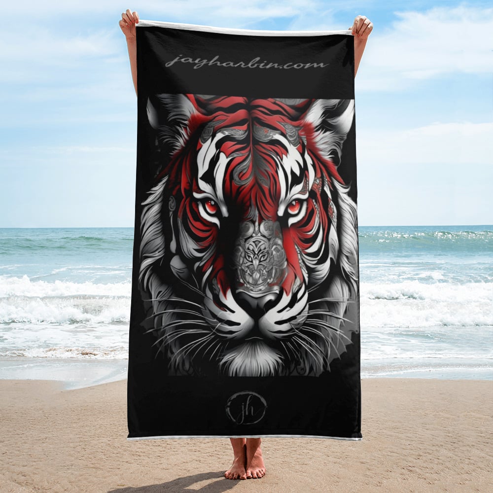 Towel Red and White Tiger