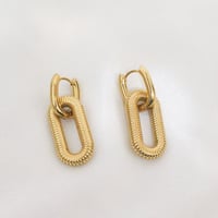 Image 1 of Double Hoop Statement Earrings 