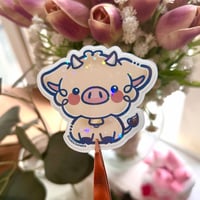 Kawaii Cow Holographic Die-Cut Sticker