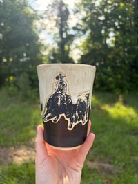 Image 1 of Cream and walnut cutter to go mug