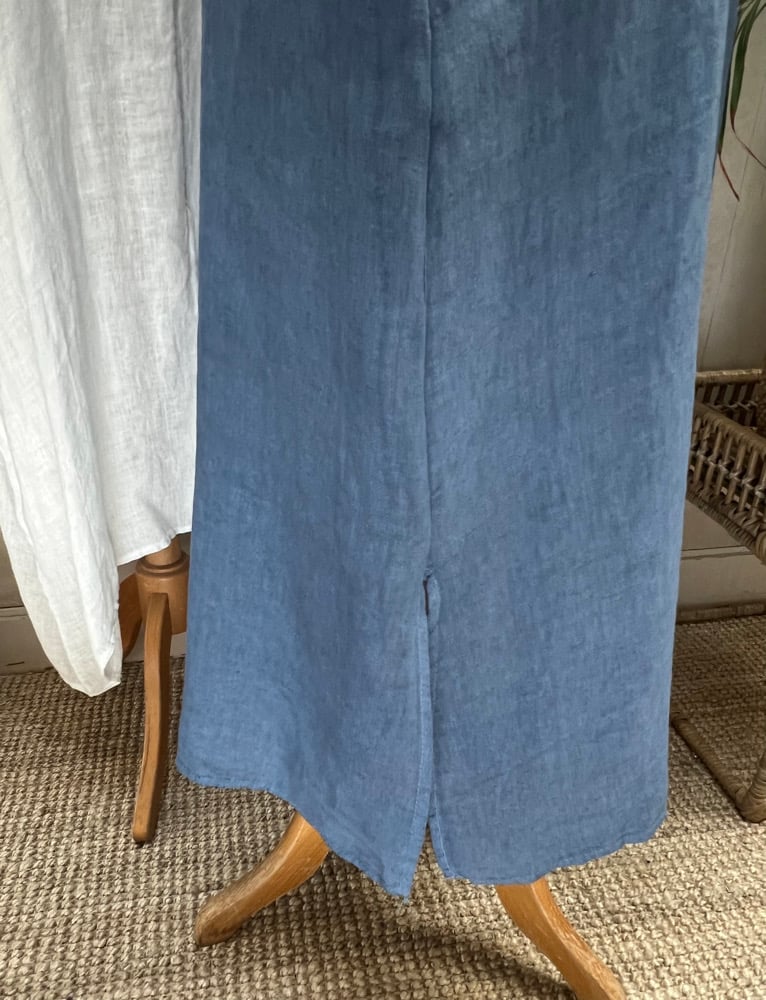 Image of Robe en lin Cybèle Bleu Orage
