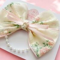 Image 2 of Spring Collection Pink Ditsy floral Bow 