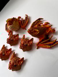 Image 3 of Painted Woolly Bats Guardians (wall art) plus Pins and Magnets