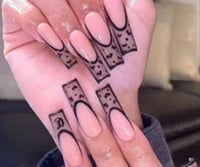 Image 2 of Nails Long (Black Heart Tips)