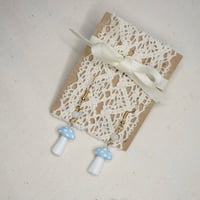 Image 2 of Mushroom & Moonstone Earrings / Blue