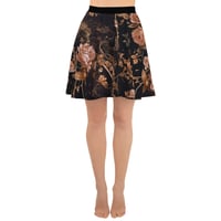 Image 2 of Dark Rose Gold Butterfly Design Goth Inspired Skater Skirt