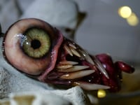 Image 4 of Twisted tongue pendant, Green Glow, ooak