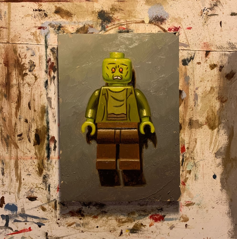 Image of Zombie lego oil painting 