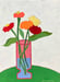 Image of Zinnias on a Green Table