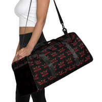 Image 2 of BOSSFITTED Black and Red AOP Duffle 