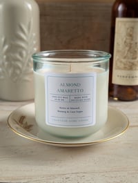 Image 1 of RECYCLED GLASS - Almond Amaretto SOY WAX CANDLE