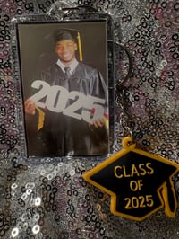 Image 4 of Double-Sided Photo Keychain (Graduation Cap 2025 keychain is Optional)
