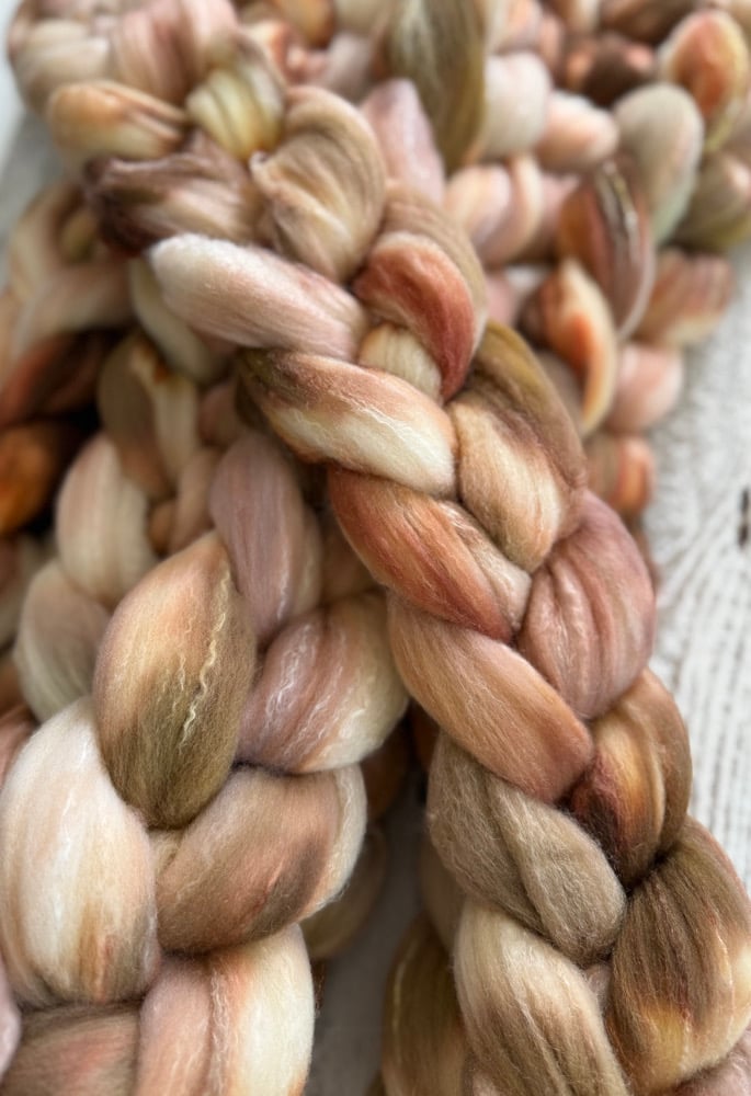 Morning Light, on Big Cozy Sock: 80% USA Targhee, 10% Bamboo, 10% Tussah Silk